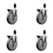 Service Caster 6'' Gray Poly Swivel 1-3/8'' Expanding Stem Caster Set with Brake, 4PK SCC-EX20S614-PPUB-PLB-138-4 - alternate 1